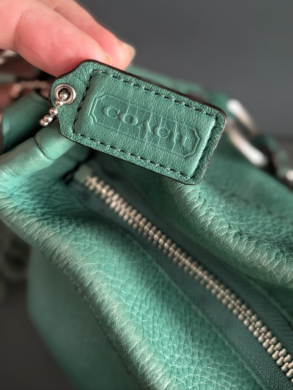 Coach Carly Mint Green Leather Bag - COA INCLUDED - Style F15251 - Picture 9 of 14